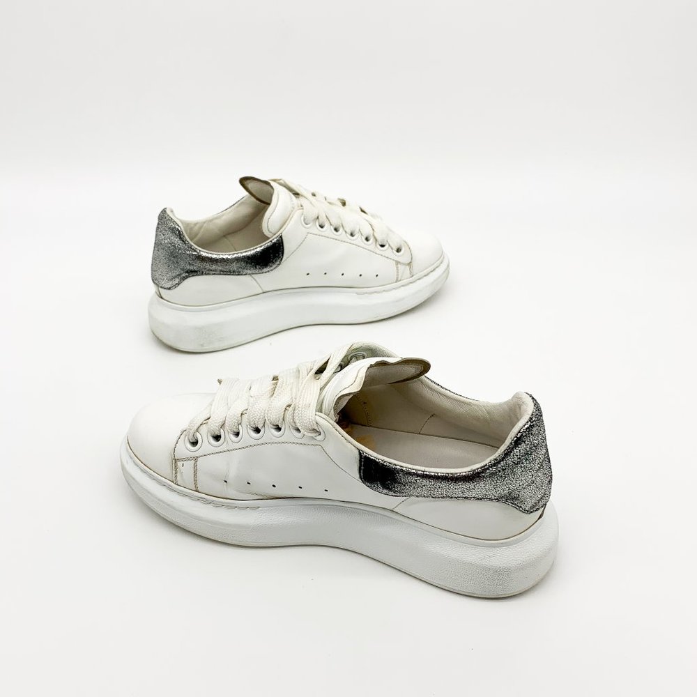 ALEXANDER MCQUEEN Metallic Leather Sneakers White - Picture 7 of 9